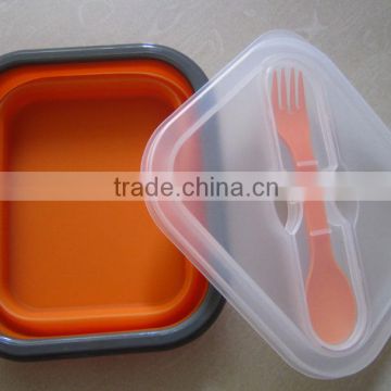 2014 hot selling food grade collapsible silicone lunch box/silicone bowl with lid
