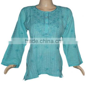 Womens Shot Cotton Embroidered Tunic Shop Now