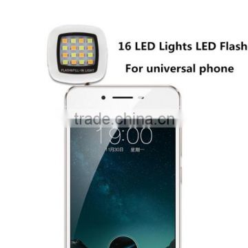 Built-in 16 led lights LED Flash for Camera Phone Support for Multiple Photography Mini Selfie Sync Led Flash