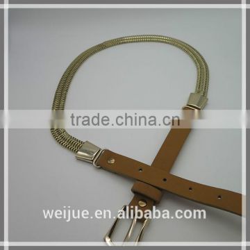 Fashionable high quality leather chain belt for women