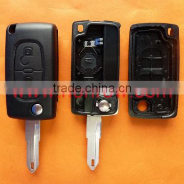 Citroen 206 blade 2 button flip remote replacement key shell( NE73 Blade - 2Button - With Battery Place) (No Logo)