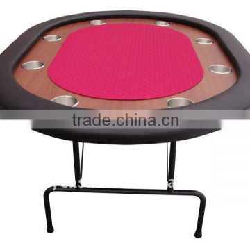 Classic Compact 8 Person Poker Table with Folding Metal Legs and Speed Cloth