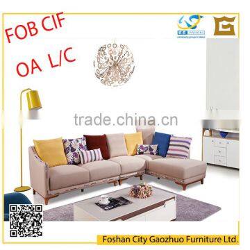 2016 hot sale living room sofa leisure sofa fabric 3 seat sofa with chaise/LS-F8001