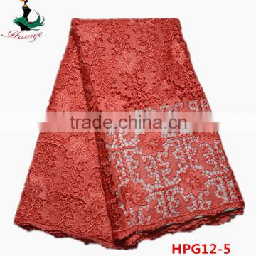 Haniye 2016 Elegant wholesale french lace fabric/Wholesale african guipure lace fabric /HPG12