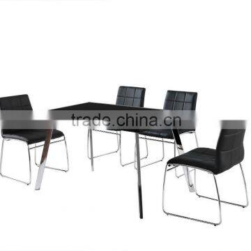 popular glass table with chromed legs,dining table DT022