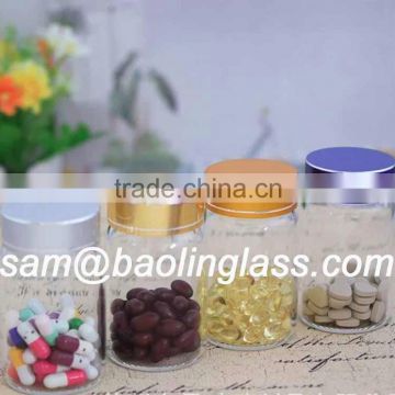 100ml clear medicine glass bottle with lid medical grade