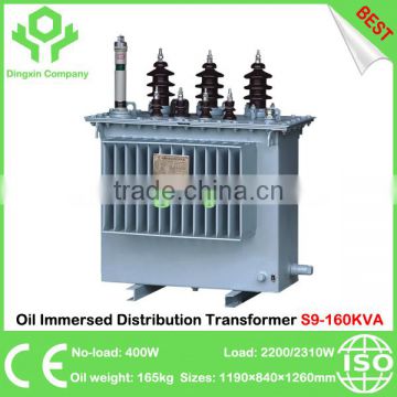 China Best S9-160KVA Oil Immersed Distribution Transformer Yyn0 Dyn11 Dyn5 50Hz or 60Hz