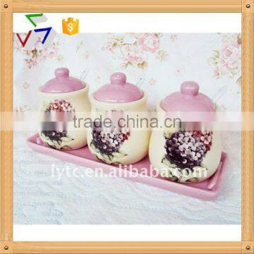 Fine style 3pcs decorative ceramic canister