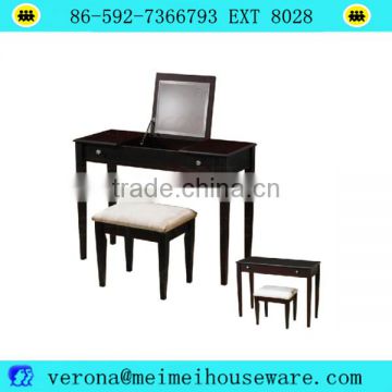 home furniture bedroom wooden cherry foldable vanity dressing table