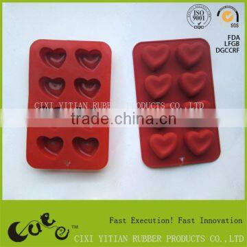 Eight cups heart shape cake mold high quality eco-friendly christmas silicone ice cube tray