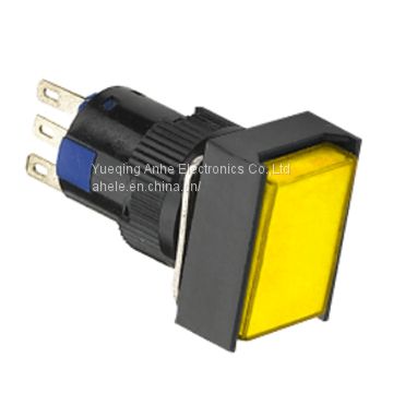 16mm 3 pin round momentary plastic emergency push button switch with led