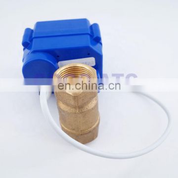 3/4" DN20 9-24V DC Brass Motorized Ball Valve,2 way Electrical MINI Ball Valve CR-03/CR-04 Wires electric automatic valve