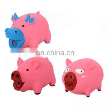 Cute pig interactive dog toy pet latex toy with oink squeaker