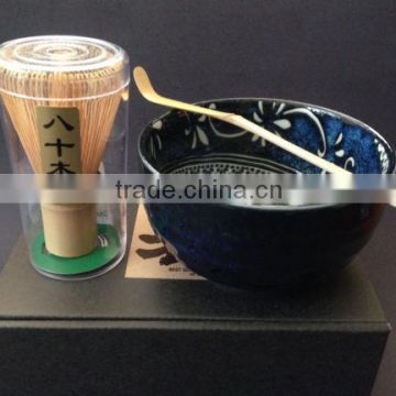 Japanese Matcha Cup Bowl Bamboo Scoop 80/100/120 Whisk Tea Ceremony Gift Set
