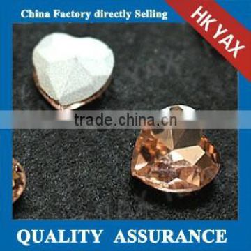 1025Y Top quality point back glass rhinestone;glass crystal rhinestone;heart shape glass rhinestone