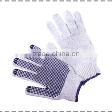 Anti slid Cotton knitted working gloves with PVC dot LG014