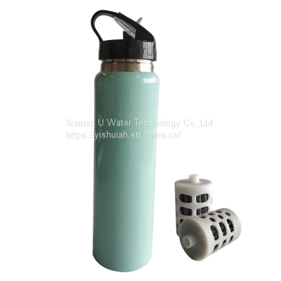 Travel Portable color Stainless Steel Sports camping water bottle With Virus and Bacteria Filter