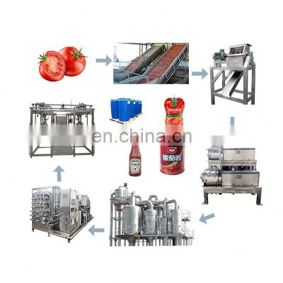 Tomato processing line including hot filling machine