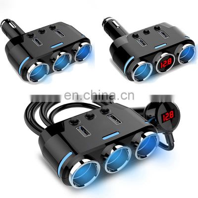 Hot sale Car Cigarette Lighter Charger 12V Car Socket Splitter Adapter Plug Car LED USB Charge Port Accessories Universal
