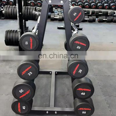 heavy strongman rubber barbell gym barbell dumbbell with long bar  rack