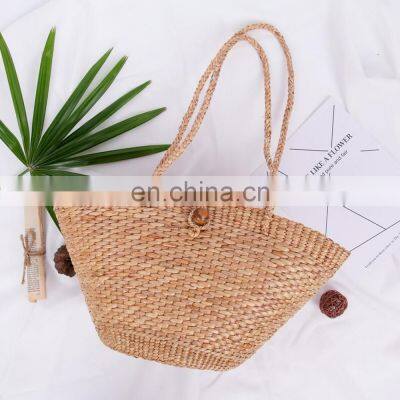 Straw Beach Bag, Bridesmaid Tote Bag water hyacinth handbag, Shopping Bag 100% woven Wholesale