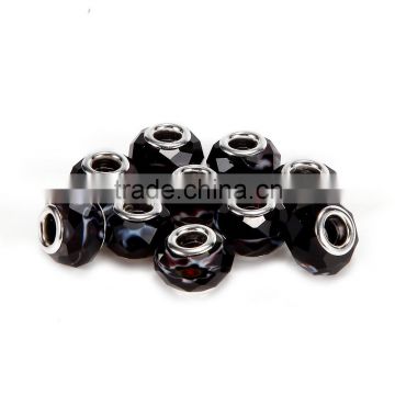 Hot Selling Facted Lampwork 10 pcs Black Color Glass Beads Loose Beads