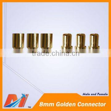 Maytech 8mm Golden Banana Connector male and female in pair