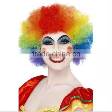 Pop Wig Rainbow Colours Clown/Circus/Afro, multi-coloured,colourful