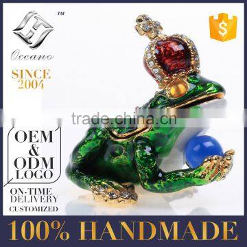 New design reinstone enamel Jiraffe pewter jewelry box