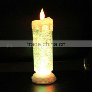 flameless battery operated led glitter candle light christmas light water filled