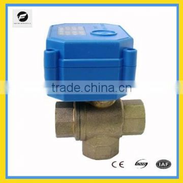 6v 12v 24v brass 3 Way Electric Ball Valve T Type L type for solar water heating