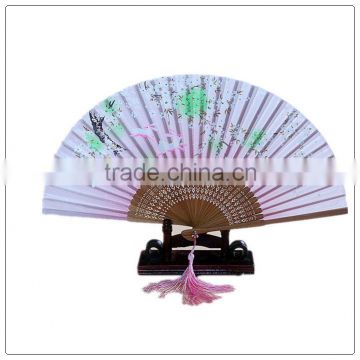 Summer Cute Dot Silk Bamboo Hand Painted Folding Fan