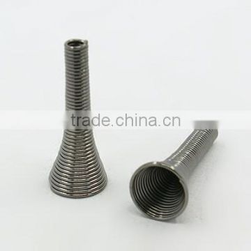 Iron Spring Beads, Lead Free & Nickel Free, Black Color, Horn Shape(IFIN-E180Y-B-FF)