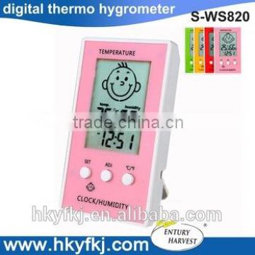 Face Pattern LCD Smart Electronic Thermometer Hygrometer for Baby Room(S-WS820)