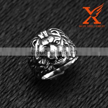 In Stock Man Jewelry Top Quality Luxury Wholesale Cheap Custom Hand Made Stainless Steel Casting Lion Shape Ring