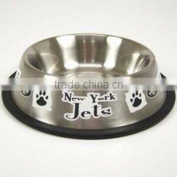 Stainless Steel Printed Anti Skid Dog Bowl / Promotional Dog Bowl