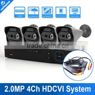 HD 1080P 4CH CCTV Camera HDCVI Camera Kit 4*1080P IR 20M Outdoor Bullet HDCVI DVR Kit