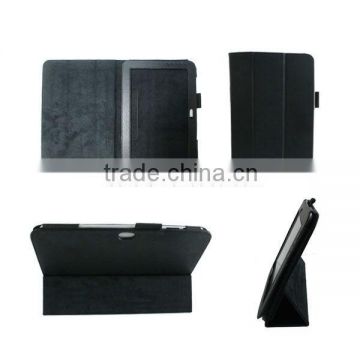 luxury leather case for Samsung tab/tab2 n8000 Three-Fold leather stand