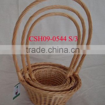 new design of willow basket with high handle