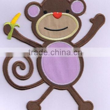 Monkey applique embroidered patch