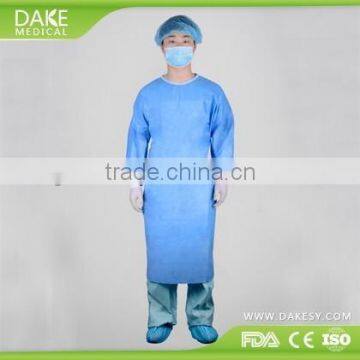 Disposable Reinforced waterproof SMS disposable gown for labotatory for clinic have free sample