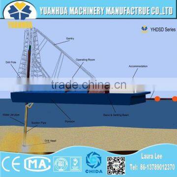 Suction dredger for port dredging vessel