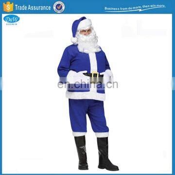 Blue Non-woven Christma Father Santa Claus Suit 5pcs Set