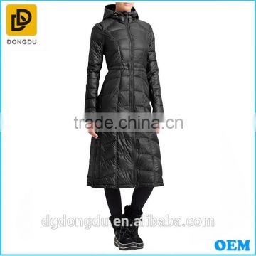 Promotion best quality ultra thin long down jacket for winter
