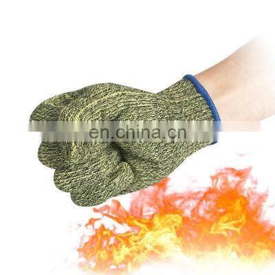 anti cut fireproof welding BBQ construction aramid stainless steel wire gloves