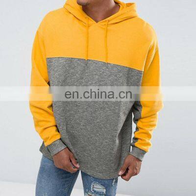 mens blank design your own yellow hoodie with different colored sleeves