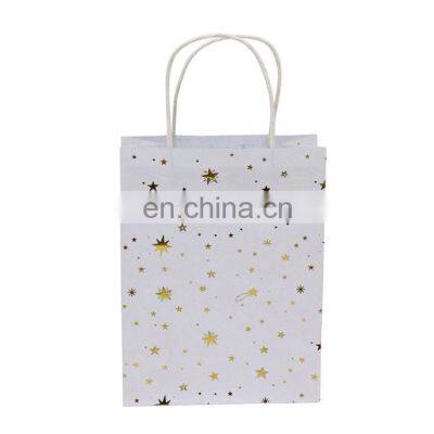 Luxury Custom Logo Large White Paper Glitter Paper Gift Bags Wholesale Logo