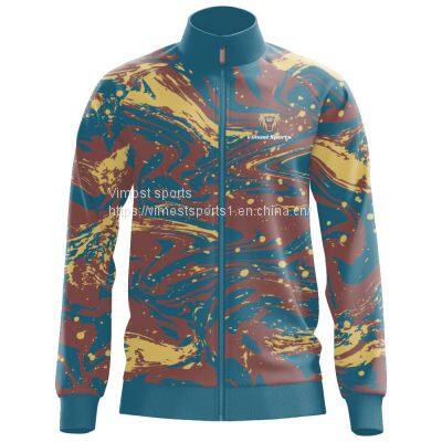 Blue Custom Sublimation Jacket with Blue Zipper of 2022