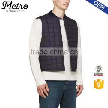 New Product 2016 Mens Sleeveless Winter Quilted Vest With Zipper