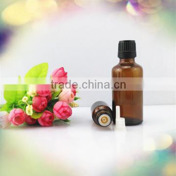 Trade Assurance! wholesale amber glass empty essential oil bottle 50ml with reducer orifice droper cap